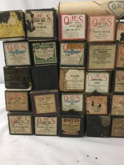 x46 Player Piano Rolls In Boxes. By Universal, QRS, Imperial, etc. see pics.