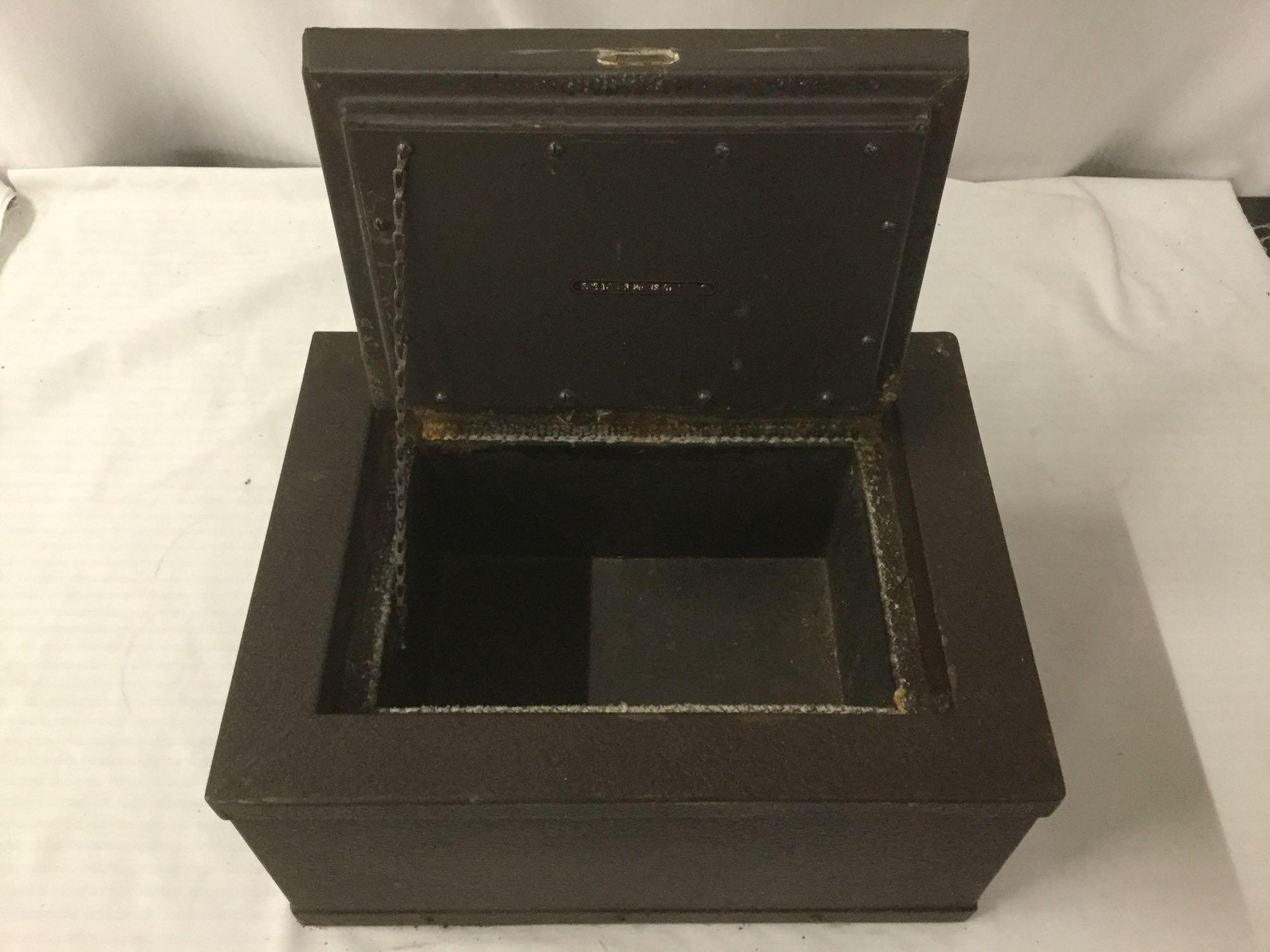 Antique wooden lock box/safe - no key