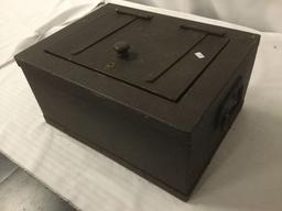 Antique wooden lock box/safe - no key