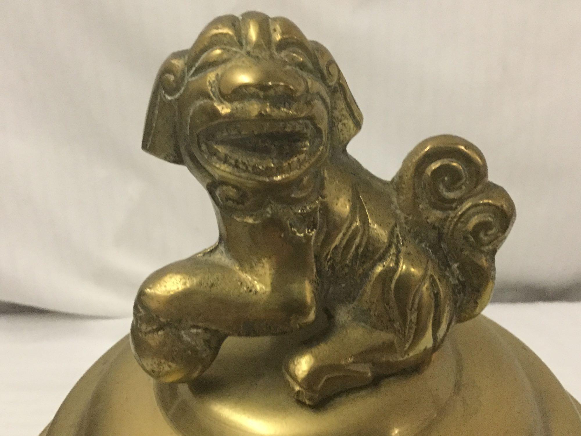 Vintage style Brass Foo Dog Incense Burner with Base