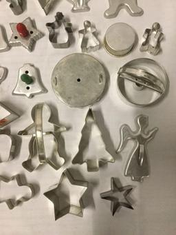 Lot of 47 vintage cookie cutters in various sizes and shapes