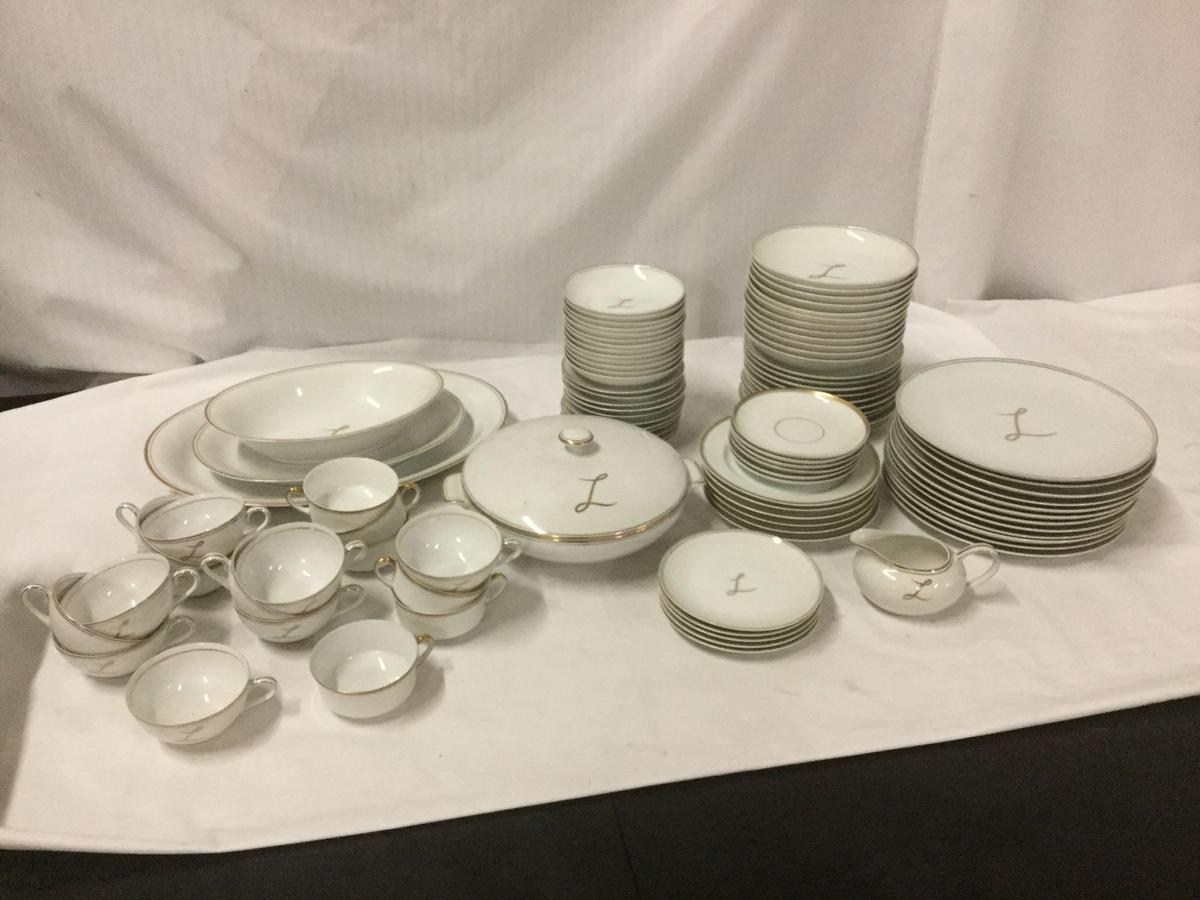 Large Lot of Gold Trim China two brands: Lily China and H and Co Bavaria.