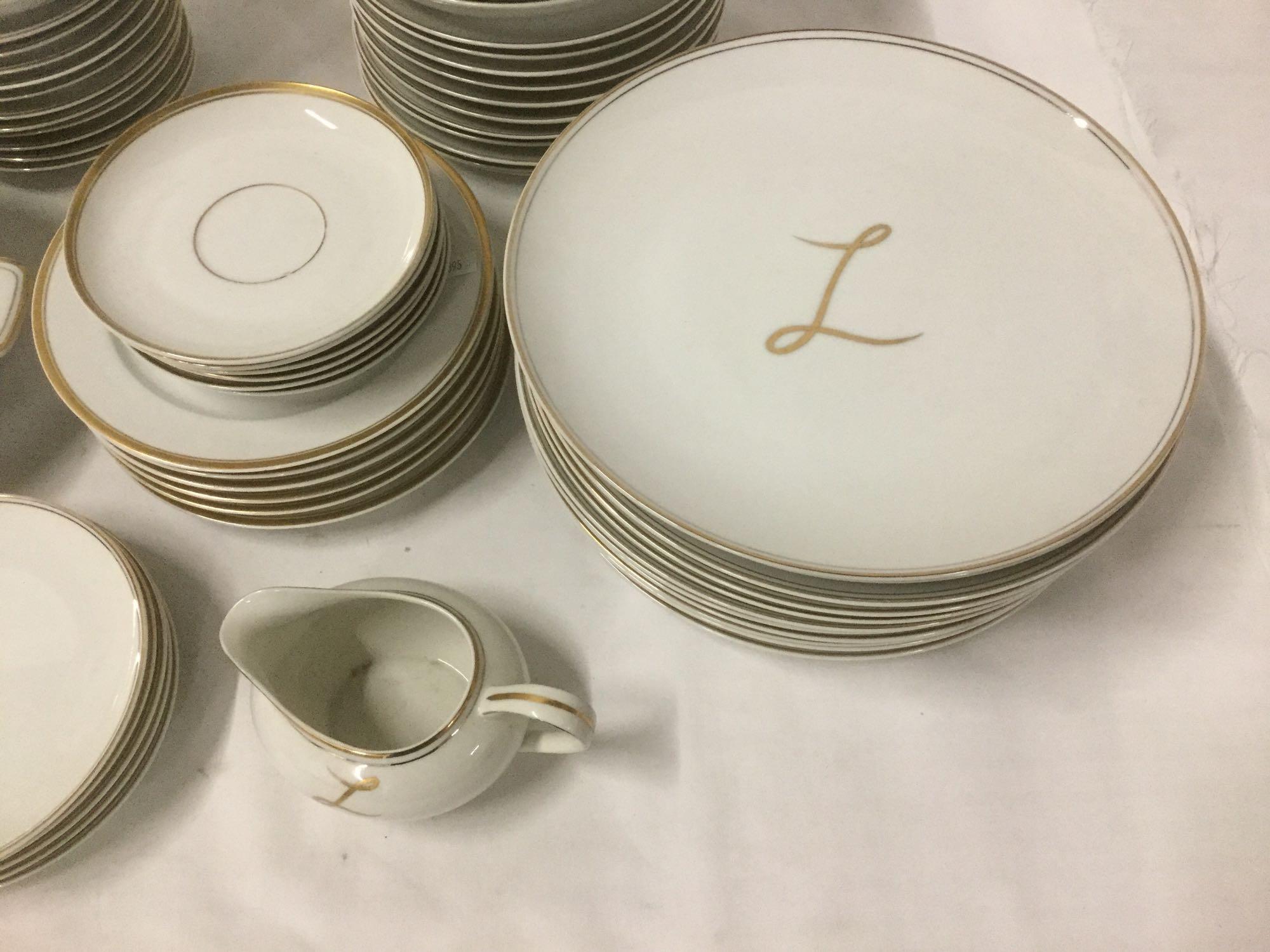 Large Lot of Gold Trim China two brands: Lily China and H and Co Bavaria.