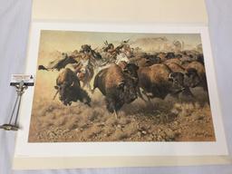 Frank McCarthy limited ed litho signed & #'d 1019/1400 "Attack on the Wagon Train" by Greenwich