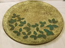 Vintage 4 pc matching large plastic/resin party bowl set with sparkle & leaf design