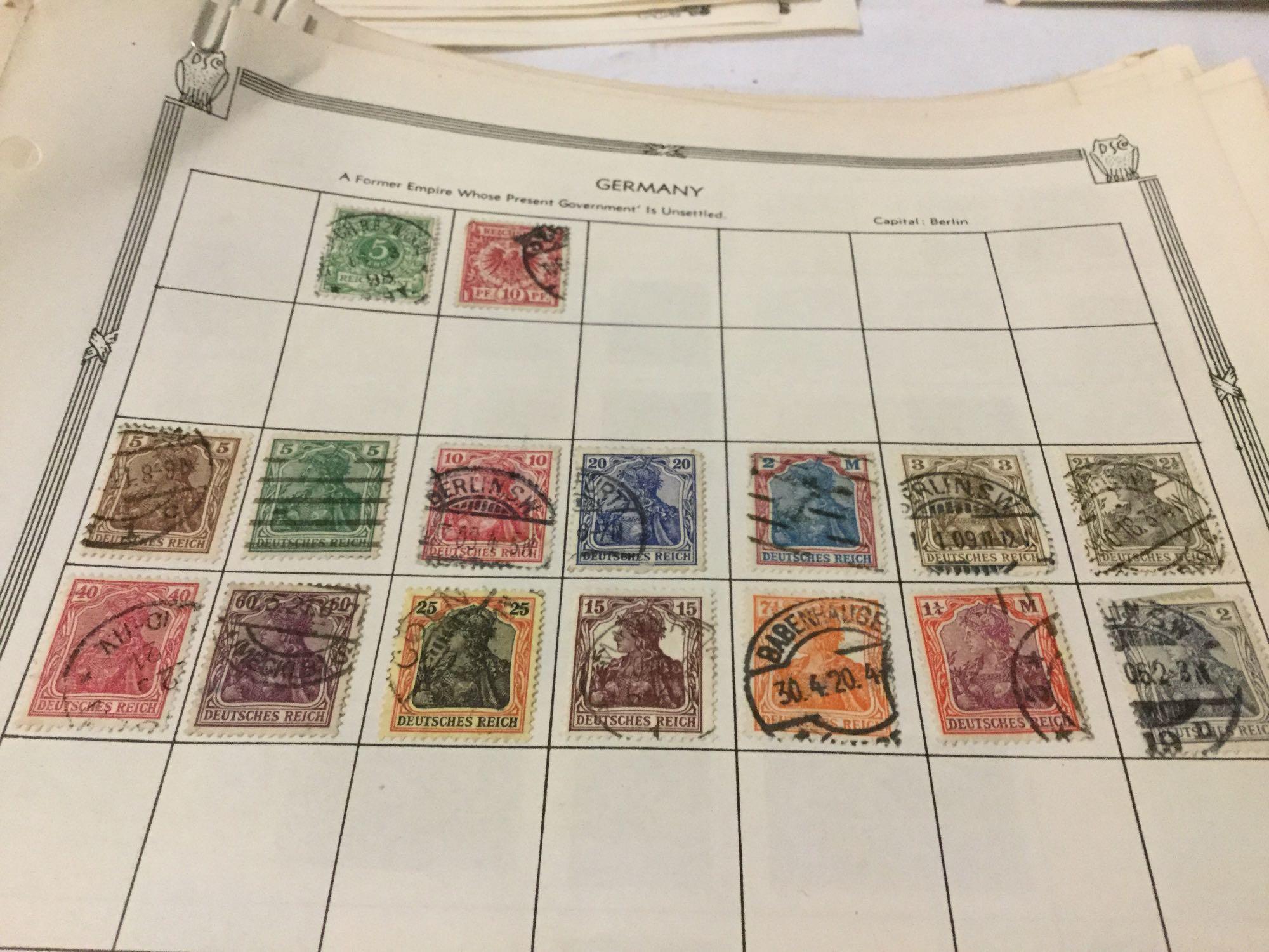 Large lot of antique and vintage stamps incl. 20th century German stamps, 30's-40's Hungarian,