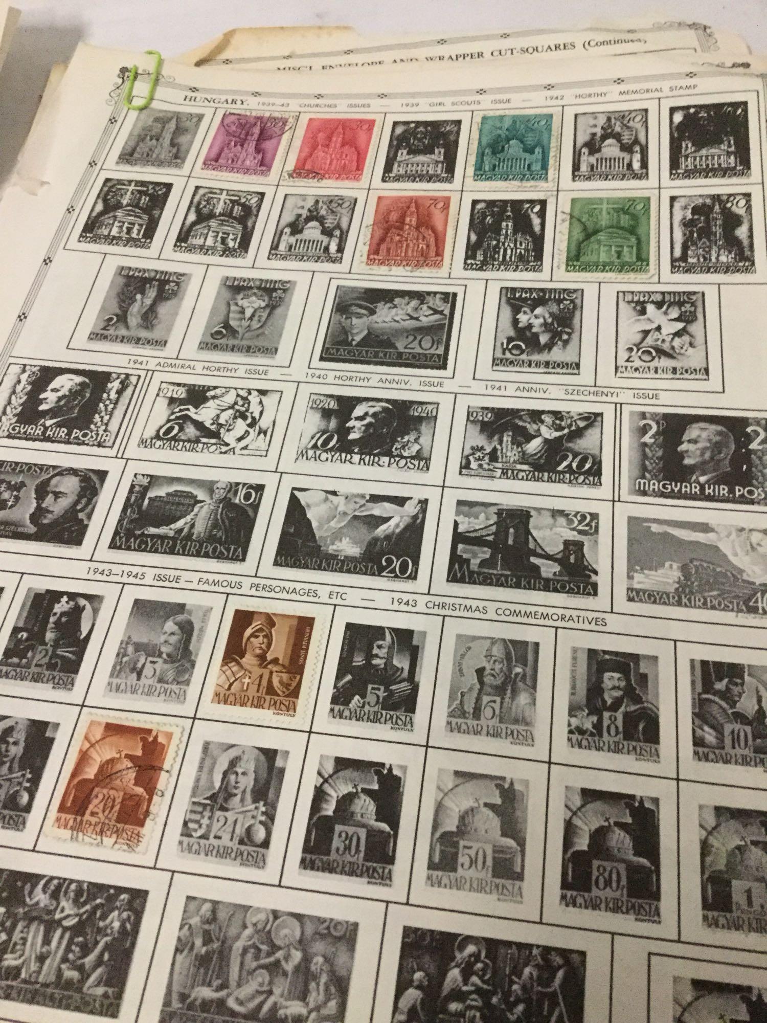 Large lot of antique and vintage stamps incl. 20th century German stamps, 30's-40's Hungarian,