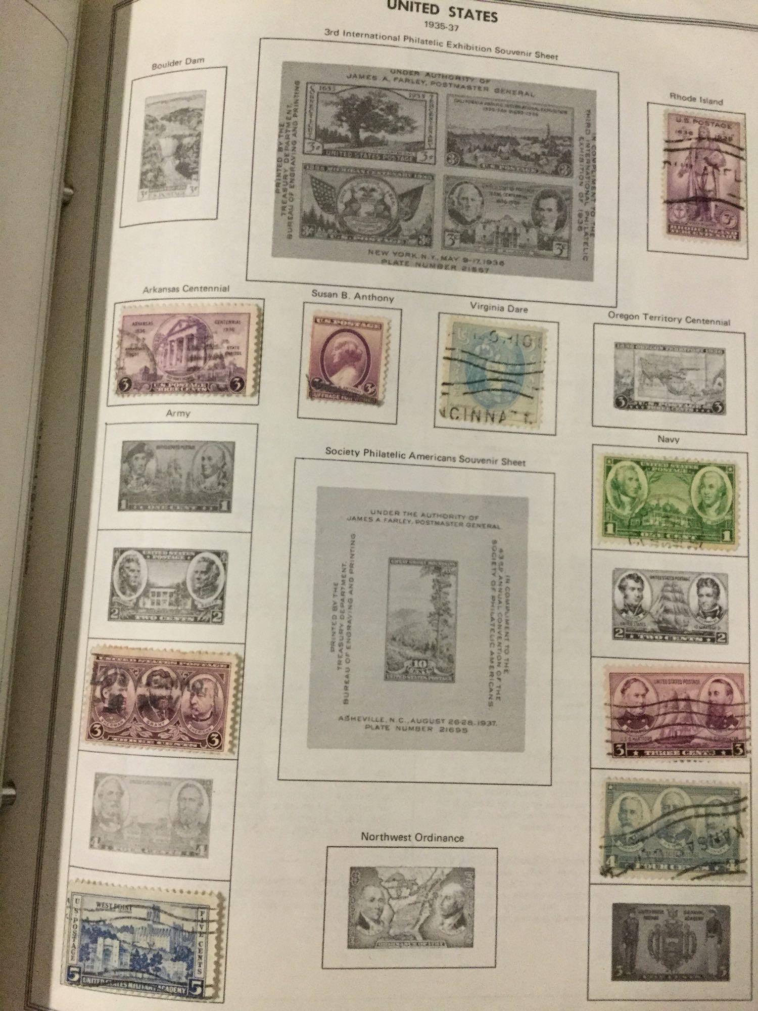 Lot of 11 stamp albums w/ various collections incl. 19th & 20th Century US stamps - see pics/desc