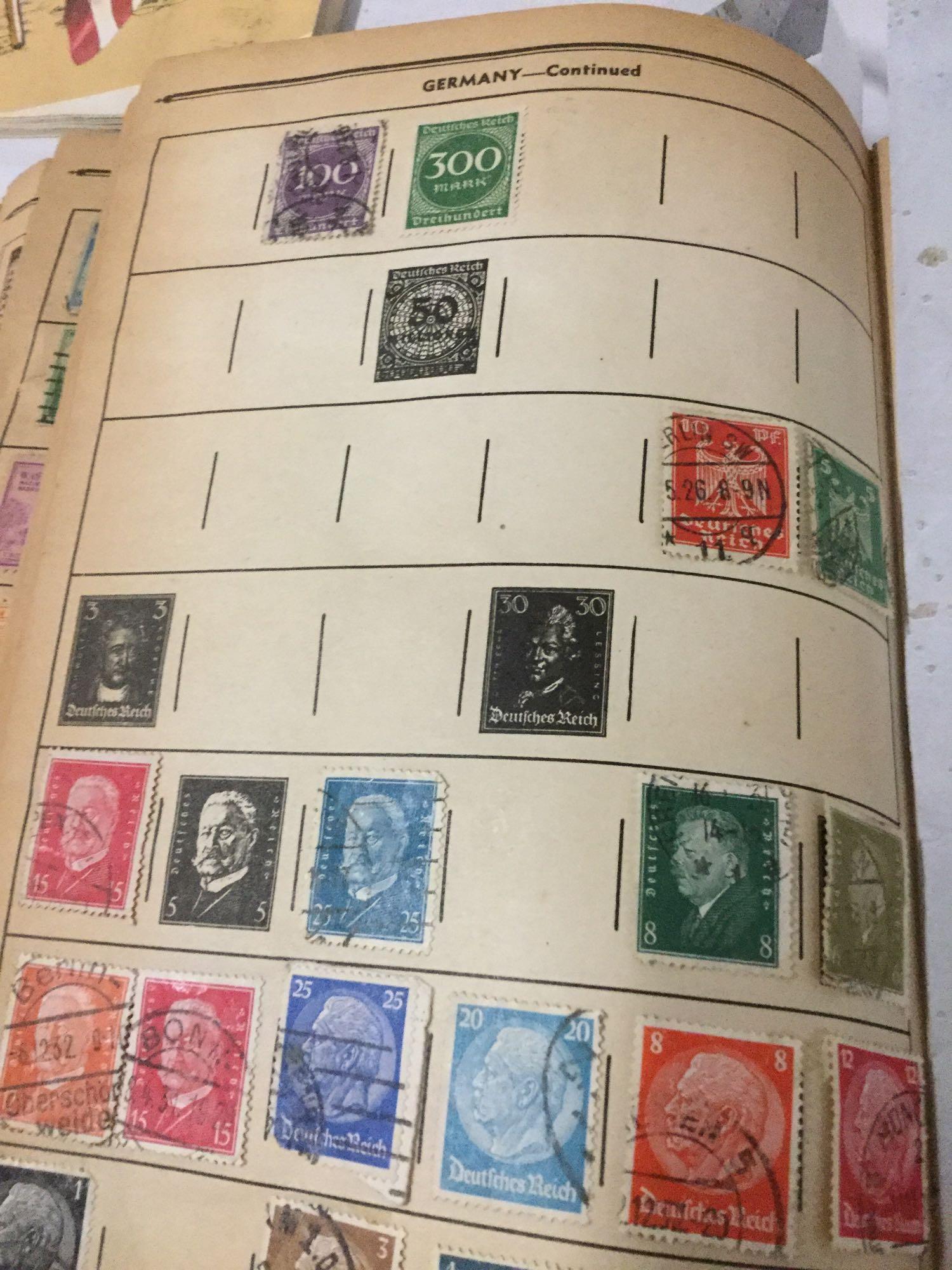 Lot of 11 stamp albums w/ various collections incl. 19th & 20th Century US stamps - see pics/desc