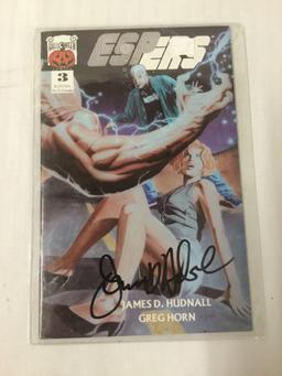 4 signed comics books - Espers signed James Hundall, Magna Lodoss War signed by Lisa Ortiz and 2