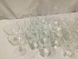 36 pcs of Japanese Sasaki glass & crystal with a wheat pattern