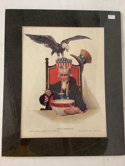 1917 Cream of Wheat advertising print by Galen J. Perfect, matted, approx 13x16 inches