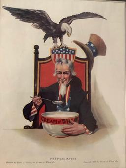 1917 Cream of Wheat advertising print by Galen J. Perfect, matted, approx 13x16 inches