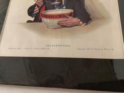 1917 Cream of Wheat advertising print by Galen J. Perfect, matted, approx 13x16 inches