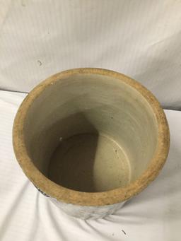 Large 6 gal. ice water crock from Monmouth Pottery in Monmouth, IL w/ clean advertising