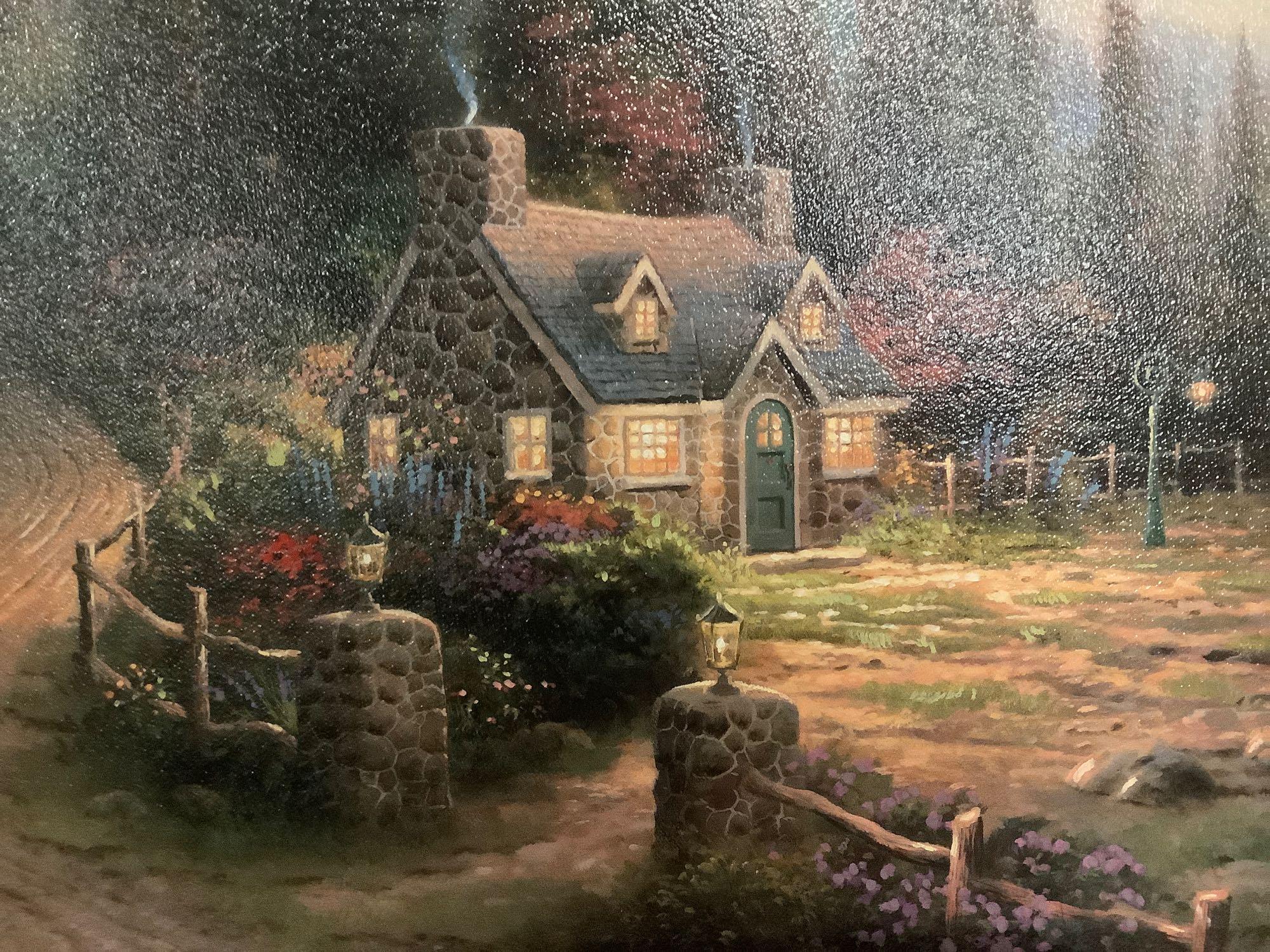 Signed & #'d 294/4950 ltd ed print - Pine Cove Cottage - Cottage By The Sea II by Thomas Kinkade