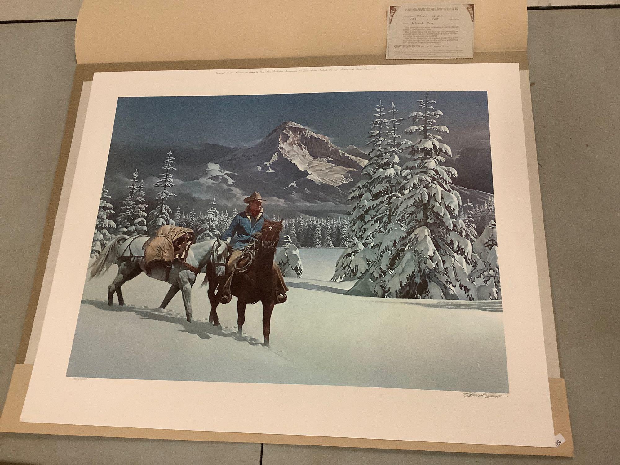 Chuck Ren limited edition & #'d 183/600 print - signed by that artist - "First Snow"