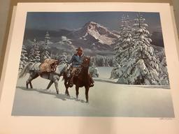 Chuck Ren limited edition & #'d 183/600 print - signed by that artist - "First Snow"