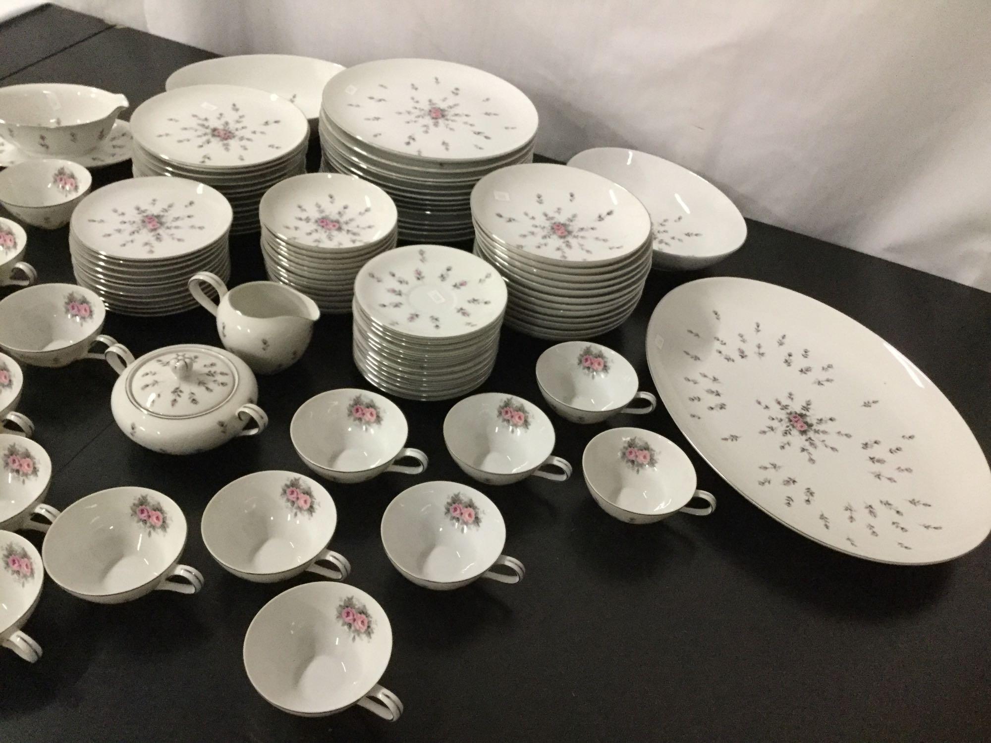 96 pc collection of Harmony House fine china - Rosebud pattern - made in Japan