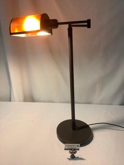 Modern adjustable standing lamp, tested and working, approx 33x15 inches