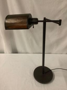 Modern adjustable standing lamp, tested and working, approx 33x15 inches