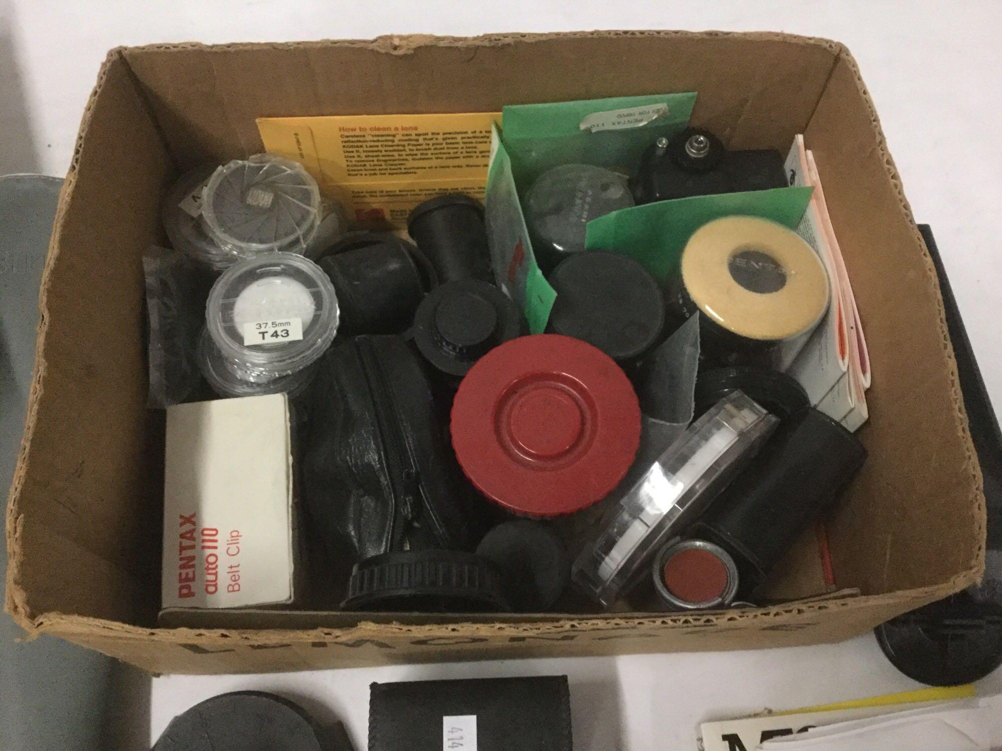 Large lot of camera gear. Revere 8mm Camera, lenses, filters, memory card, etc see pics