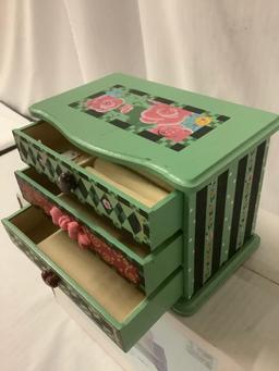 Lot of 2 decorative girls Jewelry box and Nova Kids - Butterfly Wall Shelf new in box, approx