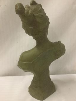 Antique art nouveau metal bust of the Greek goddess/enchantress Circe, by Artist Emmanuel Villanis,