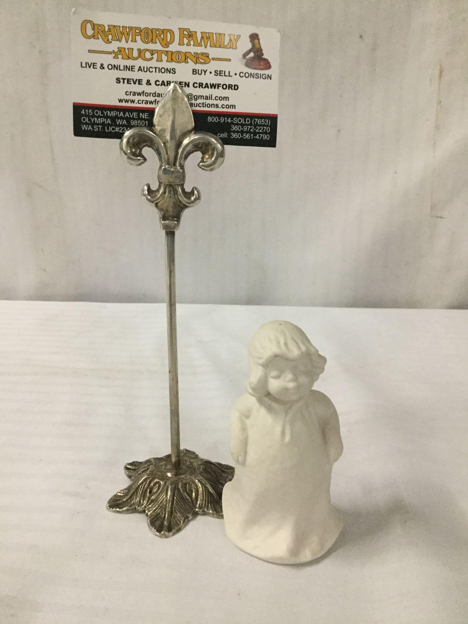 1971 unpainted Goebel - M.I. Hummel HE 51 B angel figurine (MK 5). Measures approx 4.5x2x2 inches.