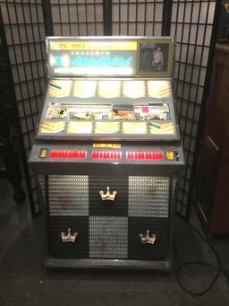 Vintage Seeburg Selectomatic stereo jukebox full of classic rock records - as is see desc