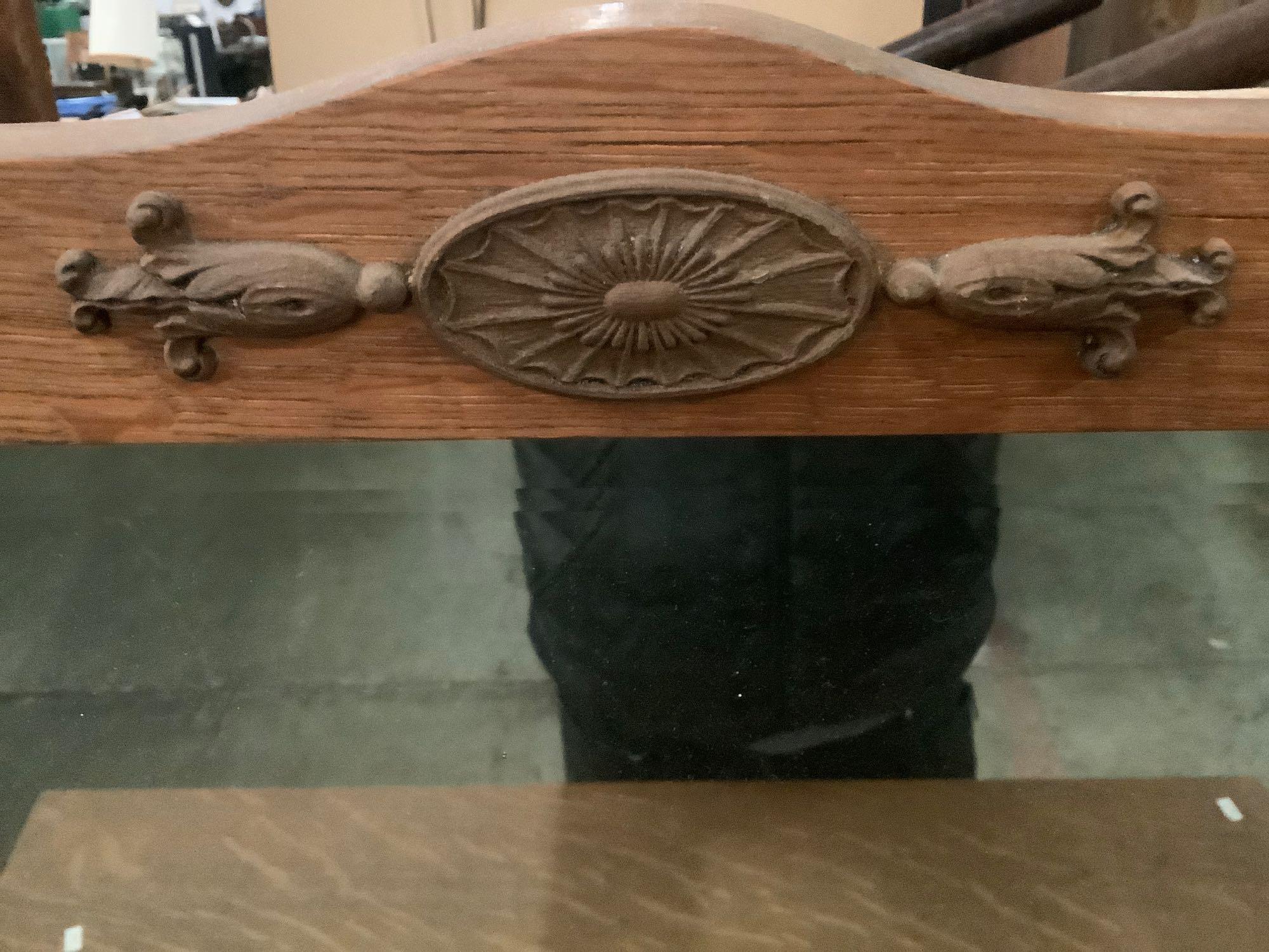 Vintage wood dresser with mirror, wheels and 4 drawers by Carman Manufacturing Co. (Portland, OR),