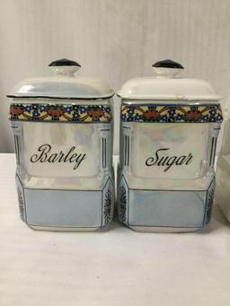 Set of 5 Victoria China Lusterware jars