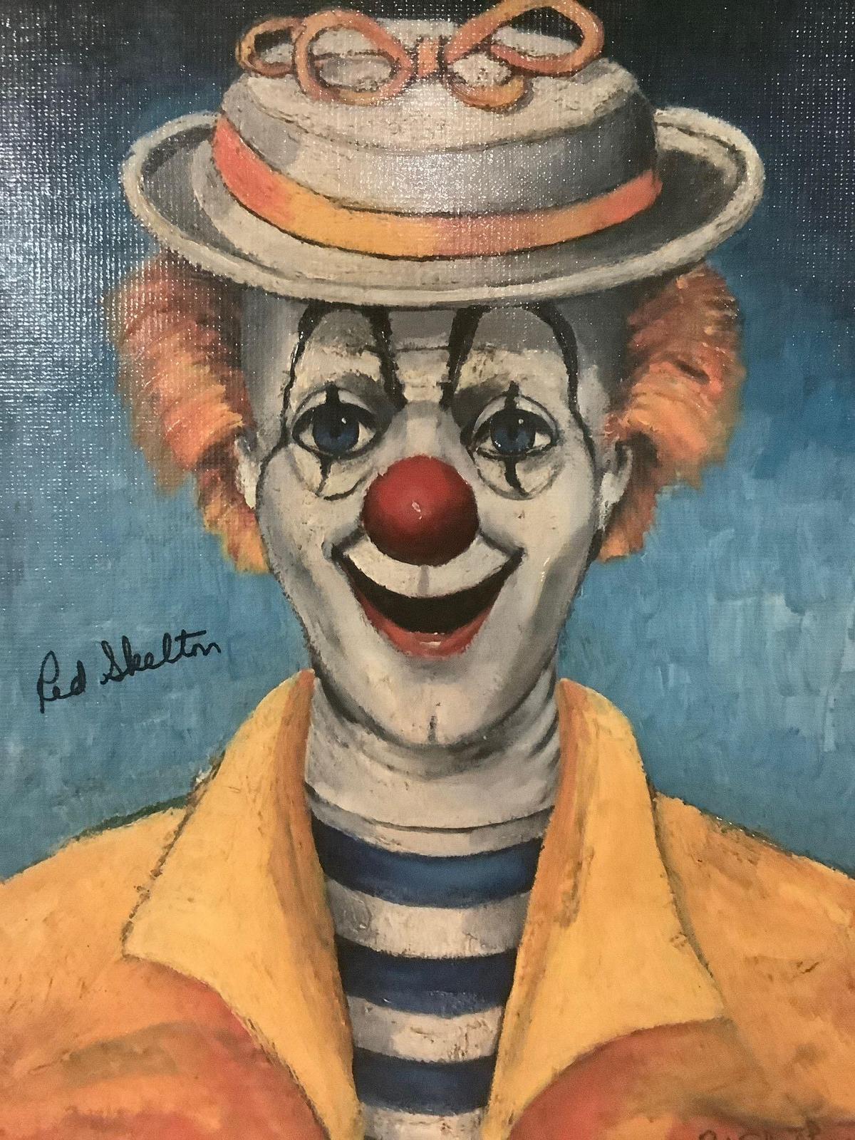 Girl Clown - framed Red Skelton ltd ed repro canvas print w/COA, #'d 330/5000 & signed