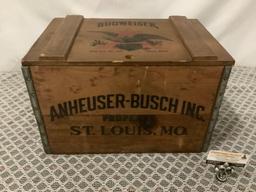 Lot of 2 Vintage/antique Anheuser-Busch Inc. (St. Louis, MO) 1876-1976 wooden beer crate