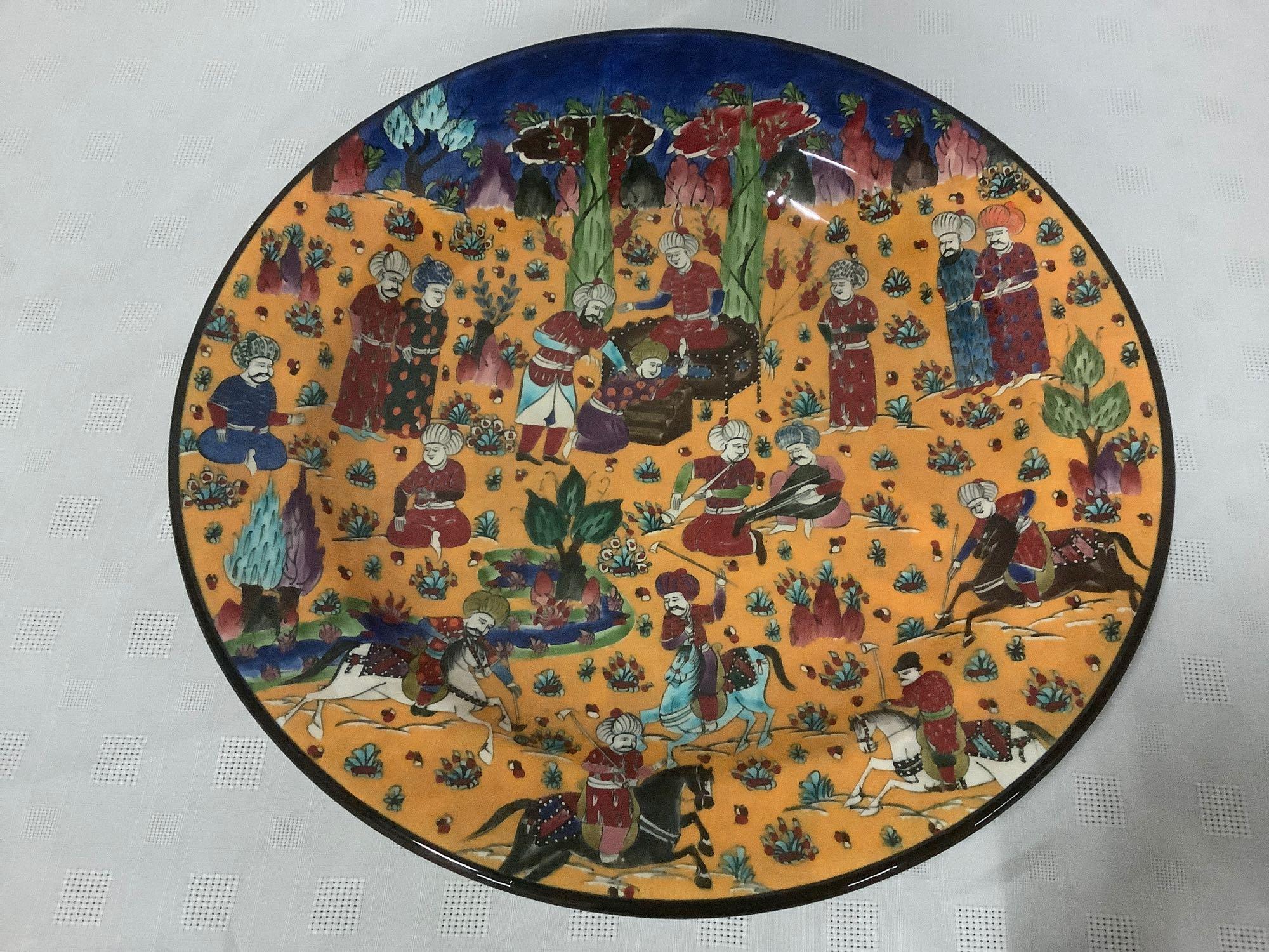 Large special handmade Turkish art platter/bowl - modeled after original 16th century ottoman design