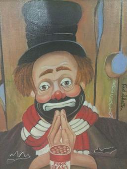 My Thanks - framed Red Skelton ltd ed repro canvas print w/COA, #'d 1028/5000, & signed