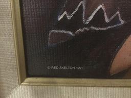 My Thanks - framed Red Skelton ltd ed repro canvas print w/COA, #'d 1028/5000, & signed