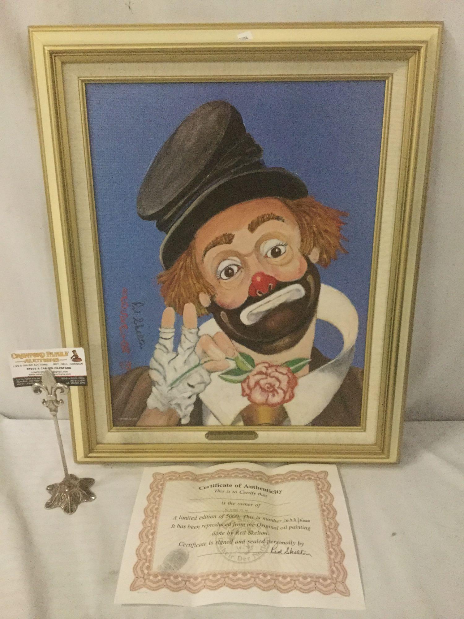 No Place To Go - framed Red Skelton ltd ed repro canvas print w/COA, #'d 1043/5000, & signed