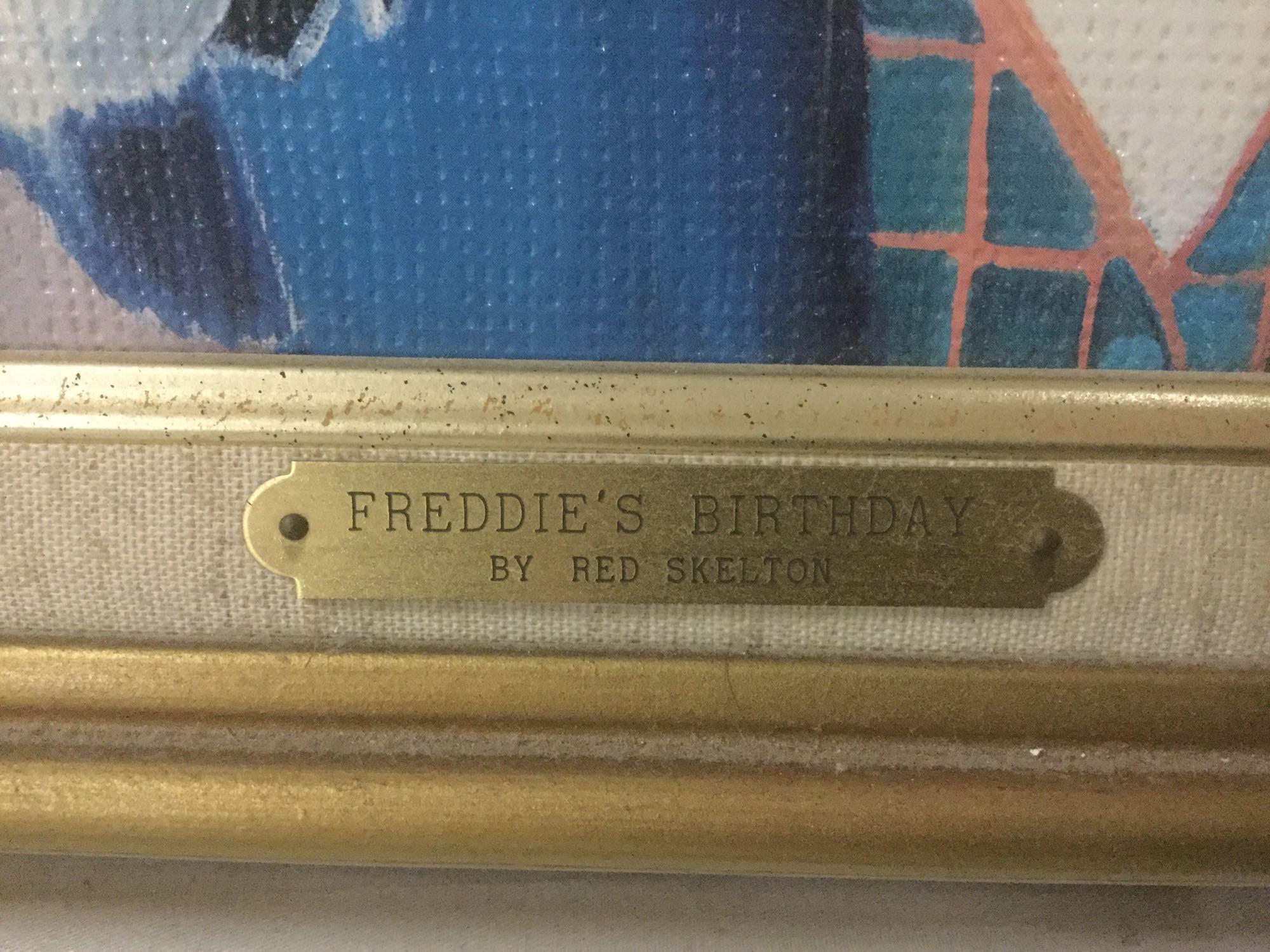 Freddies Birthday - framed Red Skelton ltd ed repro canvas print w/COA, #'d 319/2000, & signed