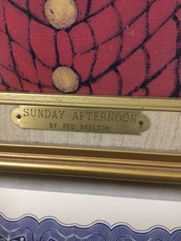 Sunday Afternoon - framed Red Skelton ltd ed repro canvas print w/COA, #'d 143/5000, & signed