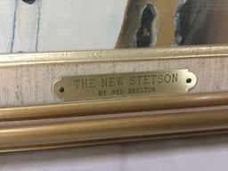 The New Stetson - framed Red Skelton ltd ed repro canvas print w/COA, #'d 546/5000, & signed