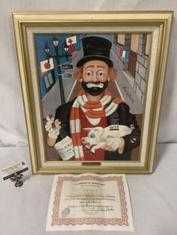 The Banker - framed Red Skelton ltd ed repro canvas print w/COA, #'d 1341/5000 & signed