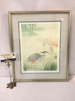 1988 original framed signed & numbered lithograph Jackie?s Lagoon by artist Spaulding No. 19/300