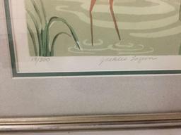 1988 original framed signed & numbered lithograph Jackie?s Lagoon by artist Spaulding No. 19/300