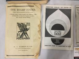 Collection of 5 vintage stamp related books and pamphlets.