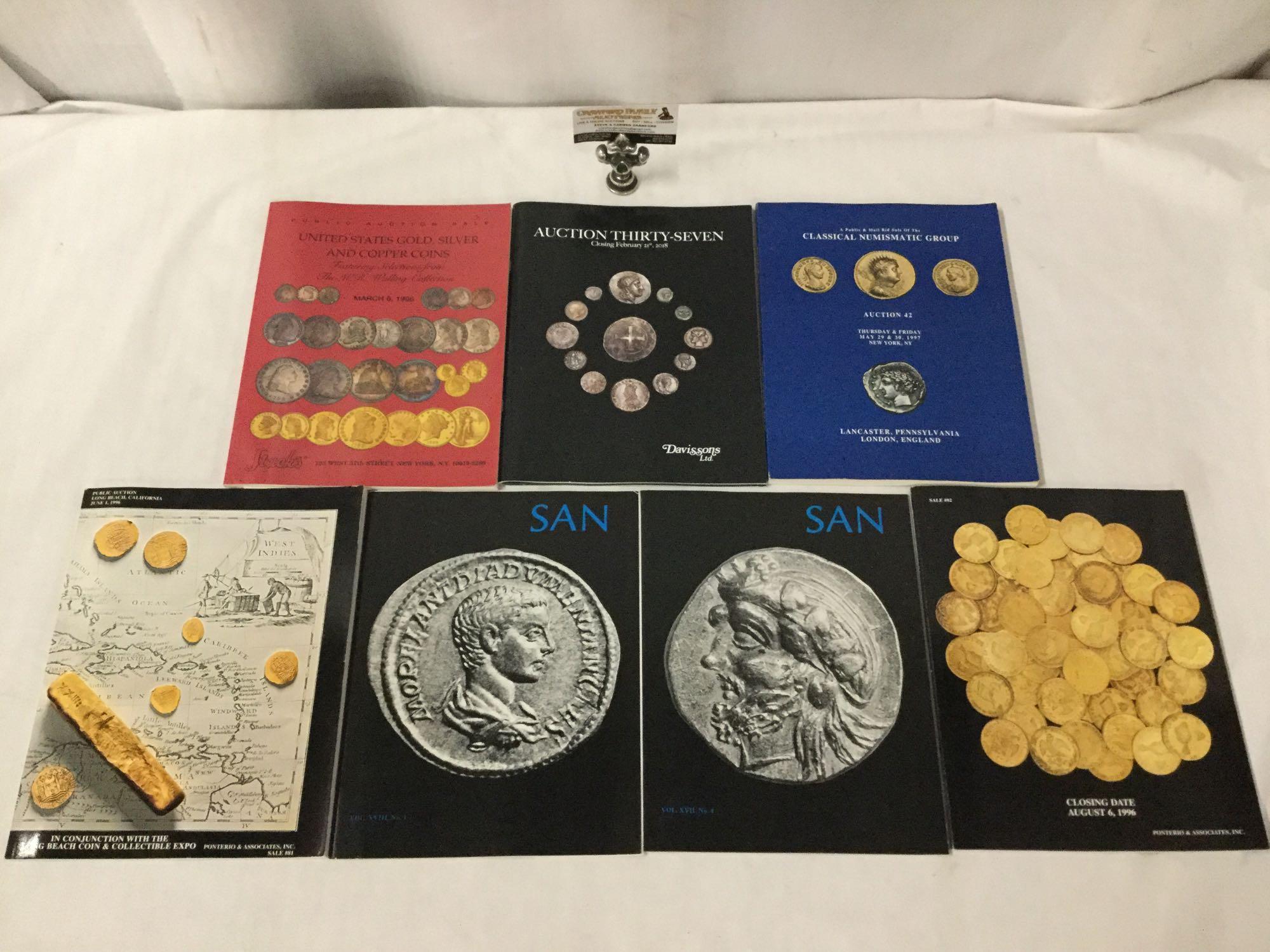 Collection of seven rare coin catalogs for world, US and ancient coins