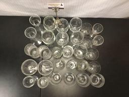30 pc of partial glass sets incl. cocktail, wine and tumbler glasses