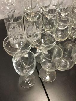 30 pc of partial glass sets incl. cocktail, wine and tumbler glasses
