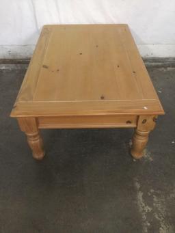 Modern pine single drawer coffee table with rustic charm