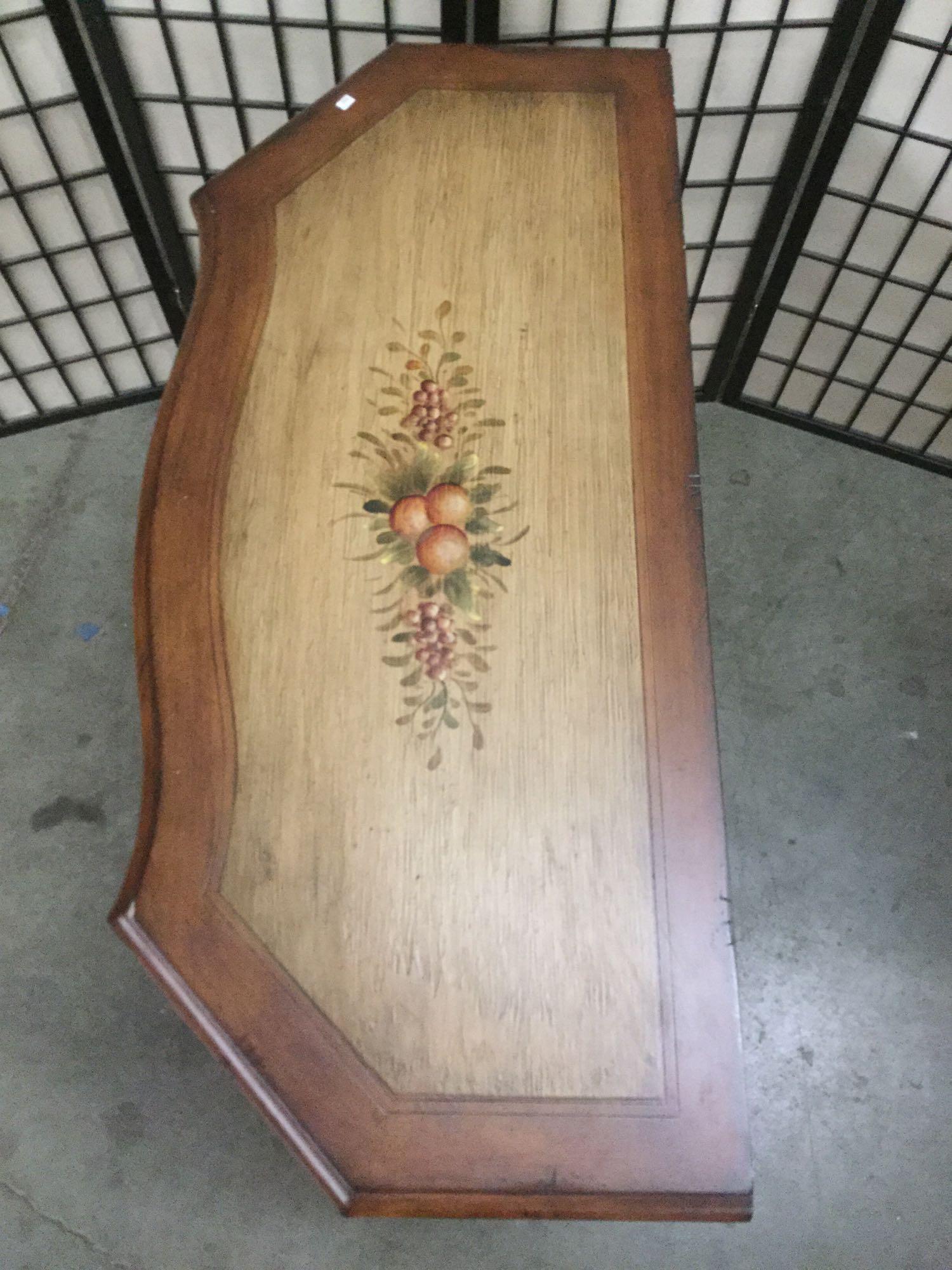 Antique style sideboard cabinet reproduction w/ floral designs & 1 drawer